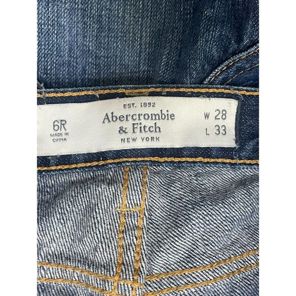 Abercrombie & Fitch Emma Women's 6 Blue Jeans Denim Cotton Bootcut Distressed - Picture 6 of 11